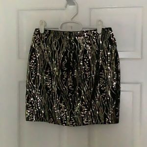 Black silver sequenced mini skirt